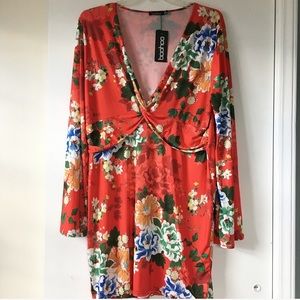 Floral Bell Sleeve Party Dress